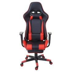 MCW Relaxační kancelářská židle D25 XXL, kancelářská židle herní židle, nosnost 150 kg podnožka ~ černá/červená