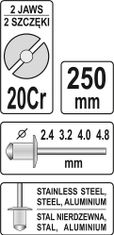 YATO Nýtovačka ruční 250 mm