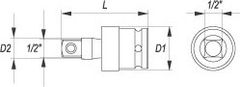 YATO Nástavec 1/2" rázový kloubový 63 mm CrMo