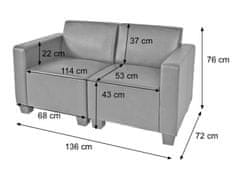 MCW Modulární 2místná pohovka Lyon, imitace kůže ~ červená