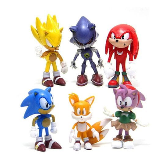 Figurky na dort 6ks ježek Sonic 6cm