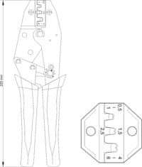 YATO Kleště konektorové 230mm, 20-18(AWG), 0,5-6,00mm2