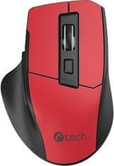 C-Tech Ergo WLM-05/Ergonomická/Optická/Bezdrátová USB/Červená