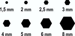 Compass IMBUS sada 8ks 1,5-8mm