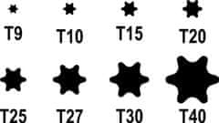 Compass TORX sada 8ks T9-T40