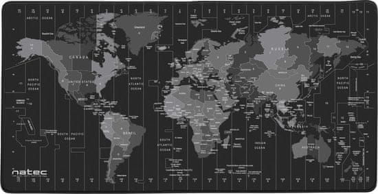 Natec Maxi podložka pod myš Natec Time Zone Map, 40x80cm