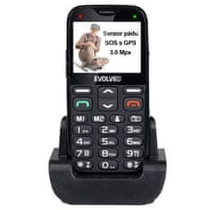 Evolveo EasyPhone XG, mobilní telefon pro seniory s nabíjecím stojánkem (černá barva)