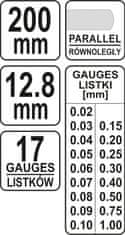 YATO Měrka na spáry 200 x 12,8 mm 17 ks