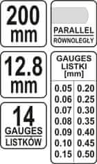 YATO Měrka na spáry 200 x 12,8 mm 14 ks