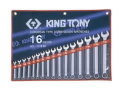 KING TONY TOOLS Sada palcových očkoplochých klíčů 16Elem 1/4-1-1/4, kufřík