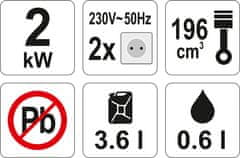 YATO Generátor elektrické energie 2,2Kw Avr