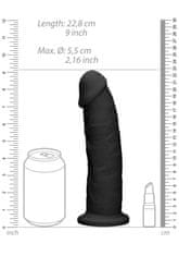 Shots Toys Shots REALROCK 22,8 cm Dual Density Silicone Dildo black