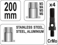 YATO Nýtovací kleště pro matice 200mm M3,M4 M5,M6