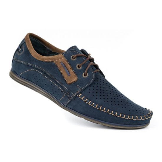 Pánské kožené mokasíny 4228 navy blue