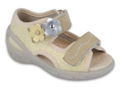 Befado dívčí sandálky SUNNY 065P121 zlaté, kytičky, velikost 25