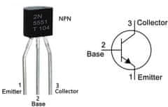 HADEX 2N5551, tranzistor NPN 160V/600mA, TO92