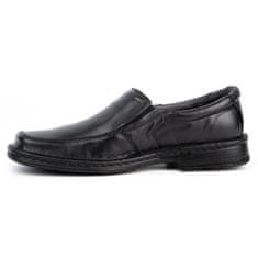 Pánské kožené mokasíny slip-on černé velikost 44