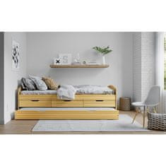 KONDELA Jednolůžková postel s přistýlkou Marinella New 90x200 cm - přírodní