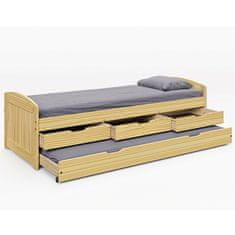 KONDELA Jednolůžková postel s přistýlkou Marinella New 90x200 cm - přírodní