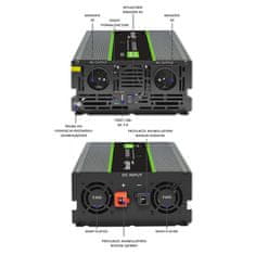 Qoltec Monolitický měnič napětí | 2000W | 4000W | 12V na 230V | Čistá sinusovka