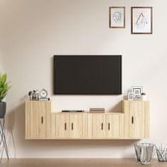 Greatstore 4dílný set TV skříněk dub sonoma kompozitní dřevo