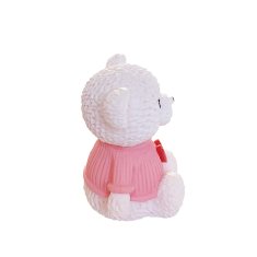 HABARRI Bílý medvídek se srdíčkem - růžový svetr