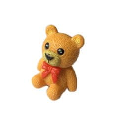 HABARRI Figurka medvídka s červenou mašlí - světle hnědá