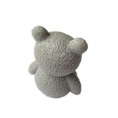HABARRI Figurka medvídka s růžovou mašlí - šedá