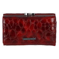 Gregorio Dámská kožená peněženka se vzorem kůže Lily, červená