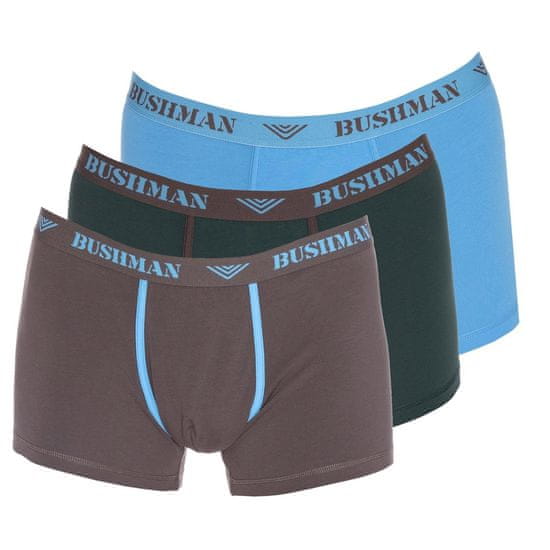 Bushman trenýrky Edward 3Pack dark brown/dark grey/light blue