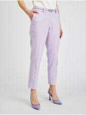 Orsay Světle fialové dámské zkrácené kalhoty s páskem 38