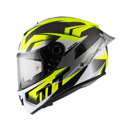 MT HELMETS Integrální přilba na motorku Rapide Pro Fugaz D3 černo-šedo-bílo-fluo žlutá Velikost: XL