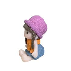 HABARRI Figurka Dívka sedící ve fialové čepici