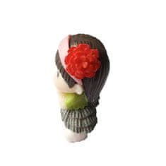 HABARRI Figurka Panenka Holčička s růžovou čelenkou a červeným květem