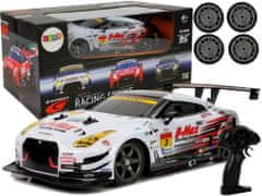 shumee Dálkové ovládání Drift Racing Car White Nissan GT-R Nismo GT3 1:16 2,4G