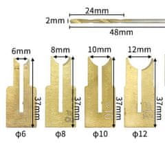 INTEREST Sada vrtáku na výrobu kuliček ( Korálků) ze dřeva - Vrtáky 6,8,10,12mm.