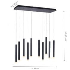 PAUL NEUHAUS LEUCHTEN DIREKT is JUST LIGHT LED závěsné svítidlo, černá, teplá bílá, IP20, do interiéru 3000K