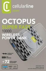 CellularLine Powerbanka Cellularline Octopus Wireless Powerbank s bezdrátovým nabíjením a přísavkami, 10 000 mAh, černá