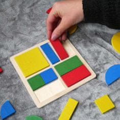 Zaparkorun.cz Dětské geometrické Montessori puzzle, čtverce