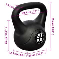 Vidaxl Činka kettlebell - 20 kg