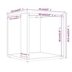 Vidaxl Odkládací stolek hnědý dub 33 x 33 x 34,5 cm kompozitní dřevo