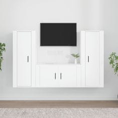 Greatstore 3dílný set TV skříněk bílý kompozitní dřevo