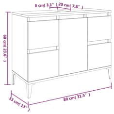 Vidaxl Umyvadlová skříňka bílá s vysokým leskem 80x33x60 cm kompozit