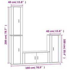 Vidaxl 4dílný set TV skříněk kouřový dub kompozitní dřevo