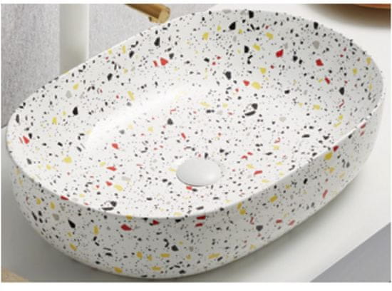 COMAD UN-LILI-MW21 (C78326M-W21) umyvadlo na desku 60cm, terrazzo matná - Comad