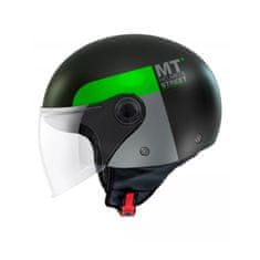 MT HELMETS Otevřená přilba na motorku Street Inboard D6 černo-zelená Velikost: M