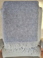 Inny Inny Vlněná deka jednobarevná s třásněmi 160x200 popelínů