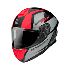 MT HELMETS Integrální přilba na motorku FF106 Pro Targo Pro Sound černo-šedo-fluo červená Velikost: S