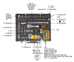 PROTECO 42.04-11129 sada nářadí v kufru, 129 dílů