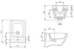 CERSANIT Bidet závěsný crea hranatý (K114-010)